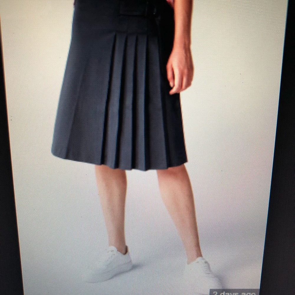 TORY BURCH McEntee NAVY BACK PLEATED SKIRT